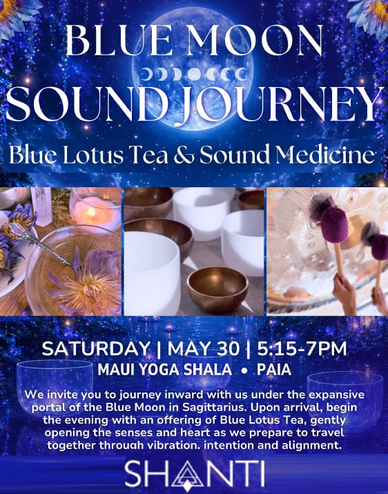 blue full moon sound bath sound healing meditation crystal bowls music blue lotus tea spiritual event