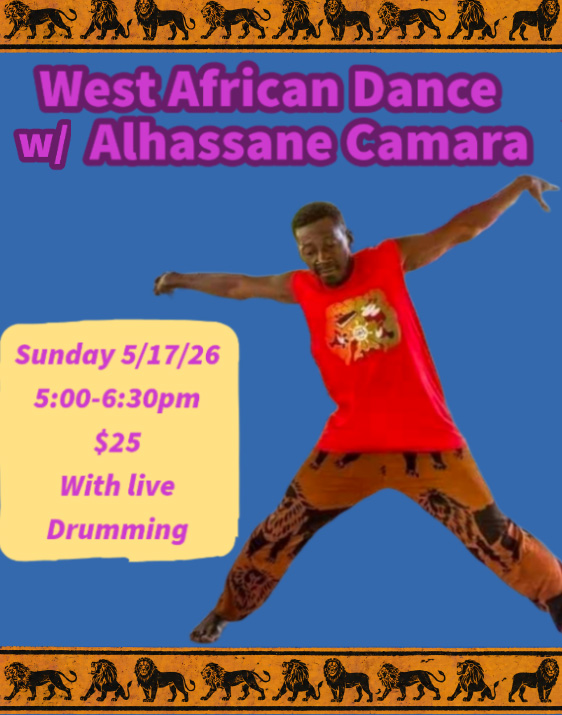 Alhassane Camara West African Dance Class Studio live drumming
