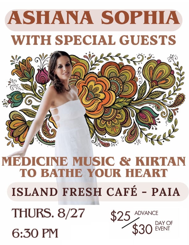Ashana Sophia live music spiritual event kirtan mantra heart songs full moon sound healing