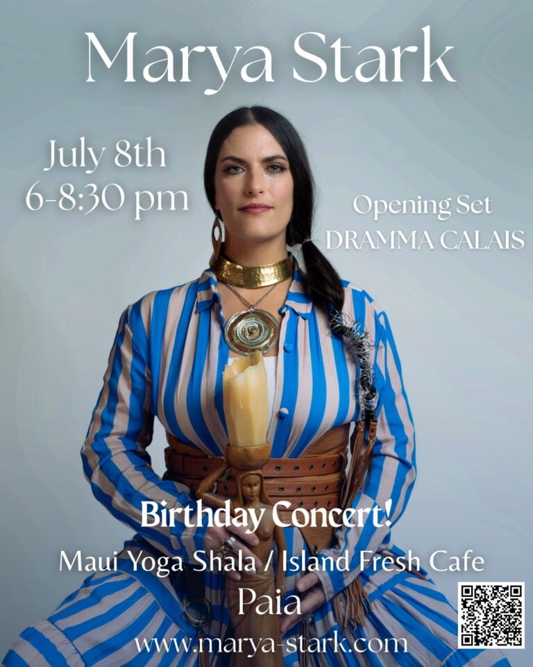 Marya Stark live music spiritual event Enya Dramma Callais female vocals empowerment acoustic cafe new age hippie